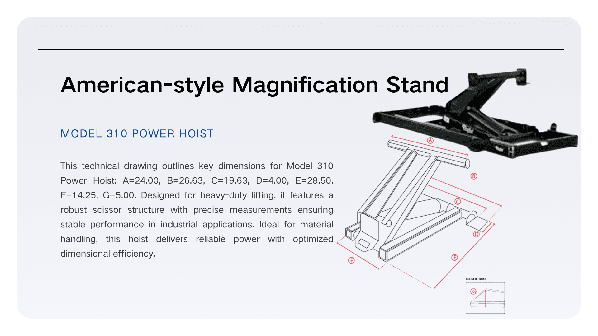 HCIC-310 American Power Hoist - Solusi Angkat Hidrolik Khusus kanggo Kendaraan Komersial Amerika Utara