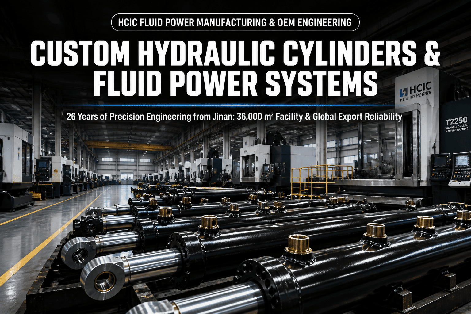 HCIC Custom Hydraulic Cylinder Produsen lan OEM Fluid Power Engineering saka Jinan China