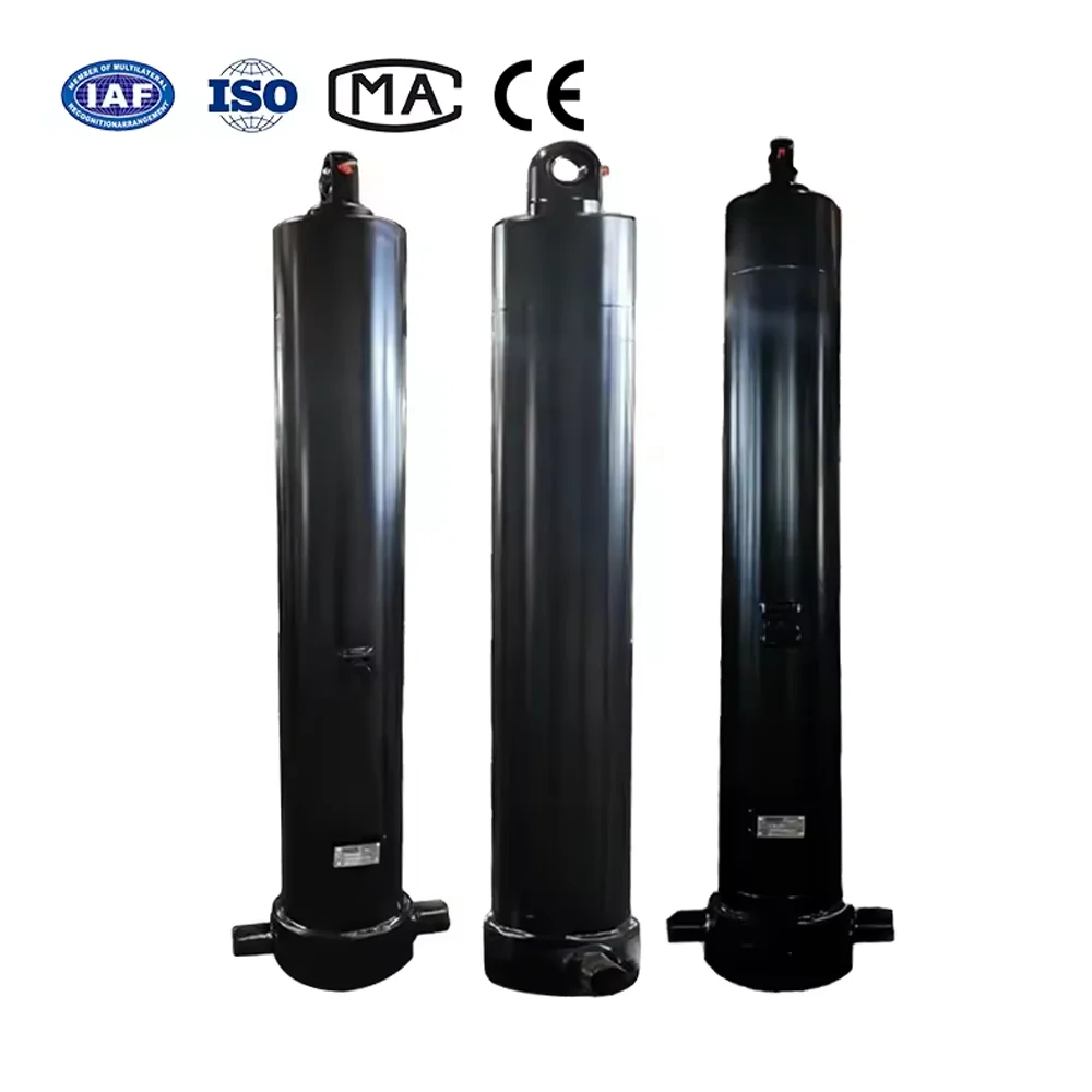 3-Stage Pin-to-Pin Telescopic Hydraulic Cylinder kanggo Bodies Dump
