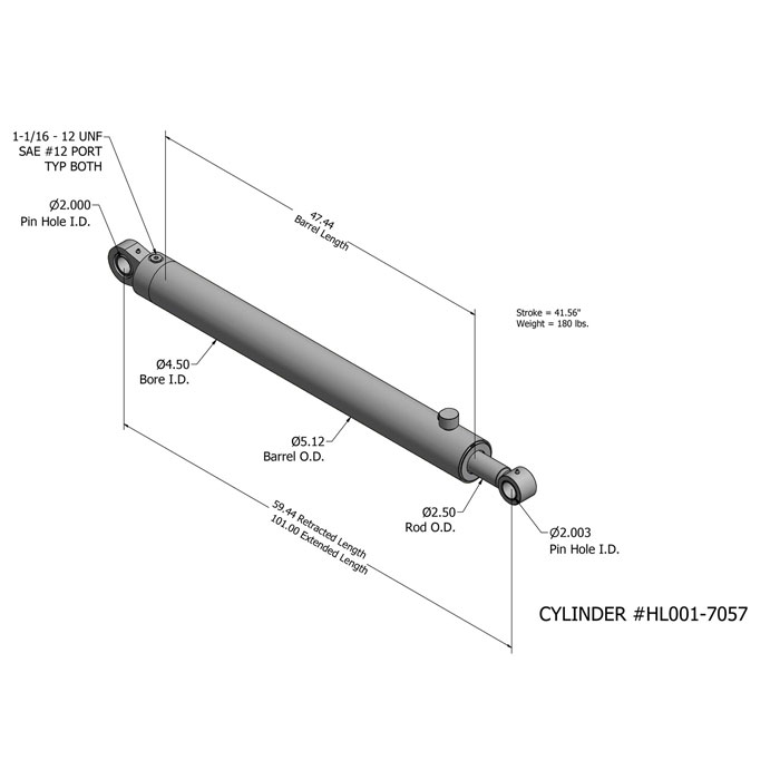 Heil Setengah Pack Ngarep Loader Arm Cylinder